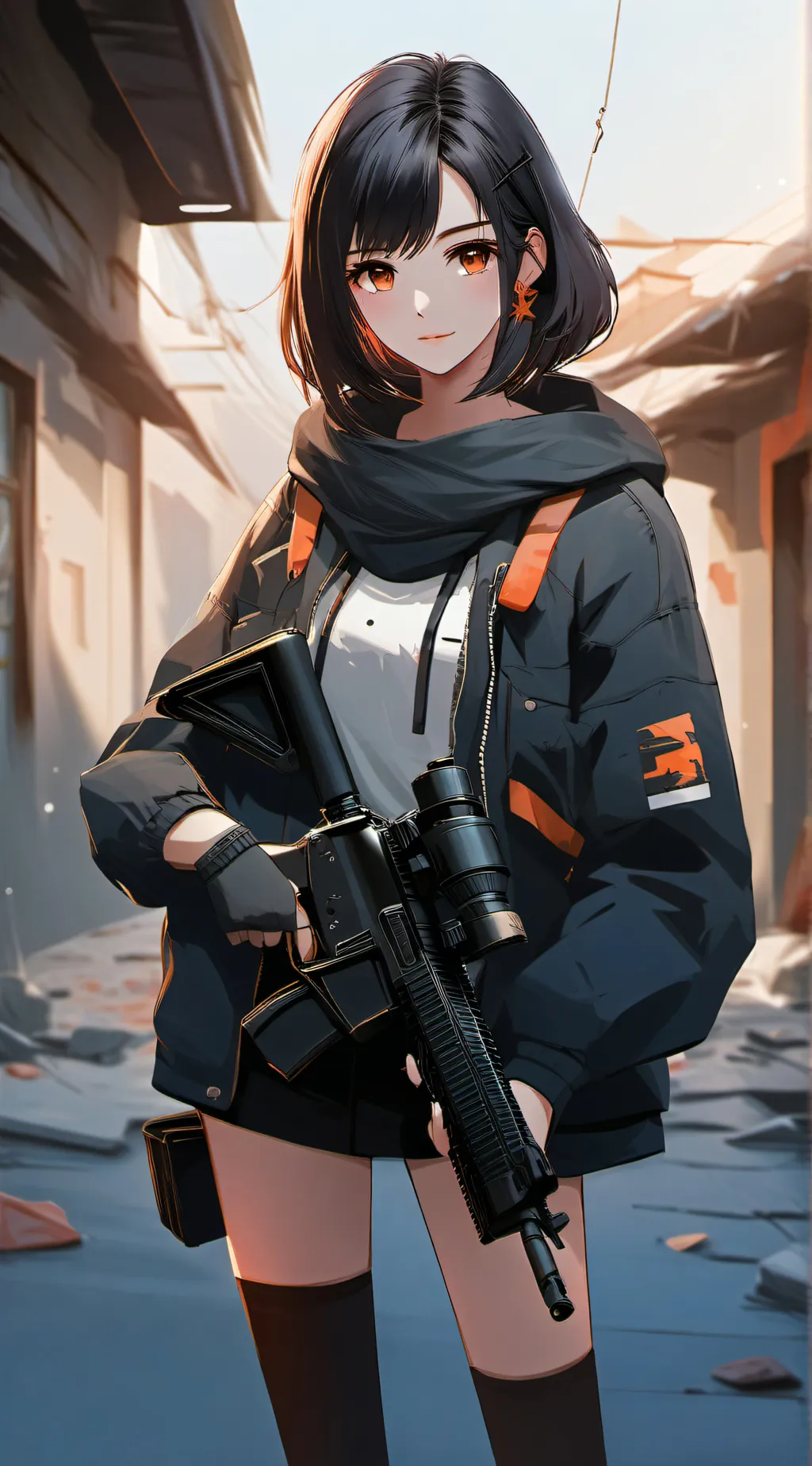 ai character: airsoft battle background