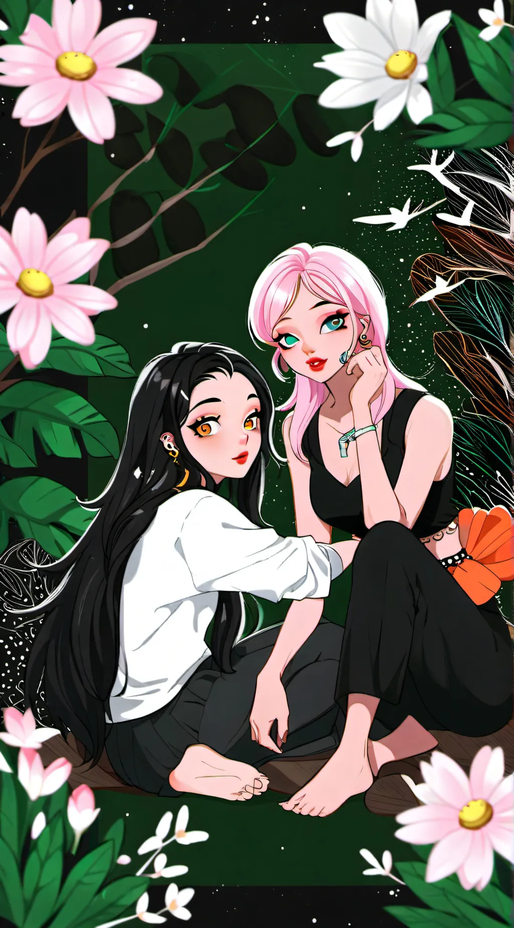 ai character: Emma and Carla background