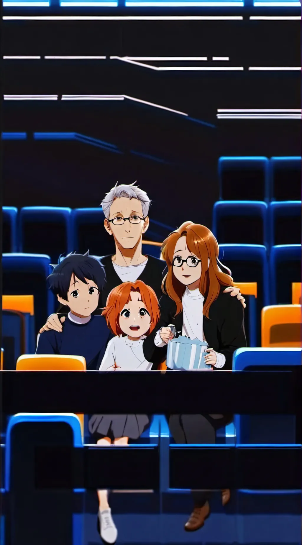 ai character:  DF movie theaters background