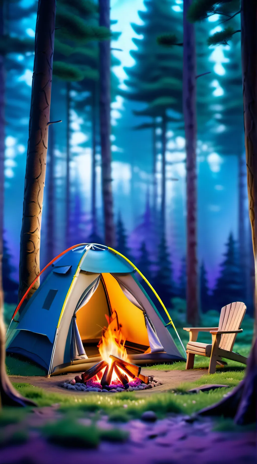 ai character: DANDYWORLD CAMPING background