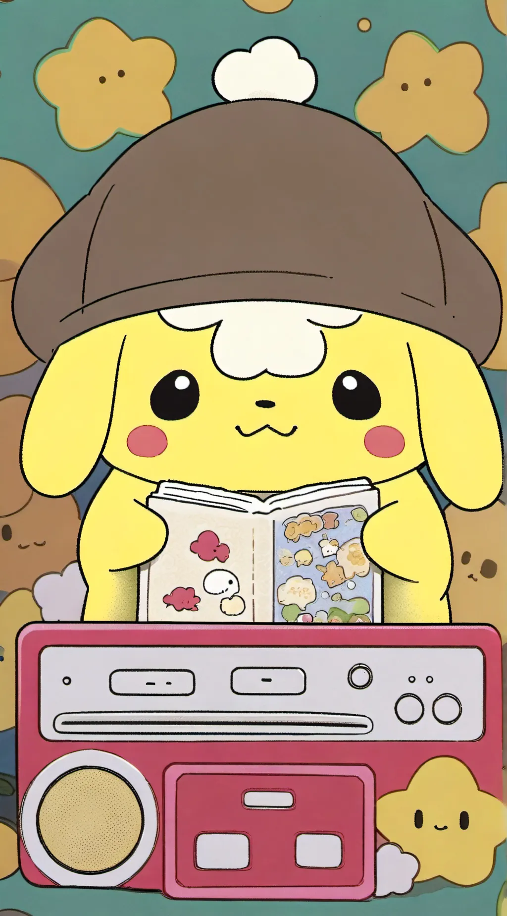 ai character: pompompurin  background