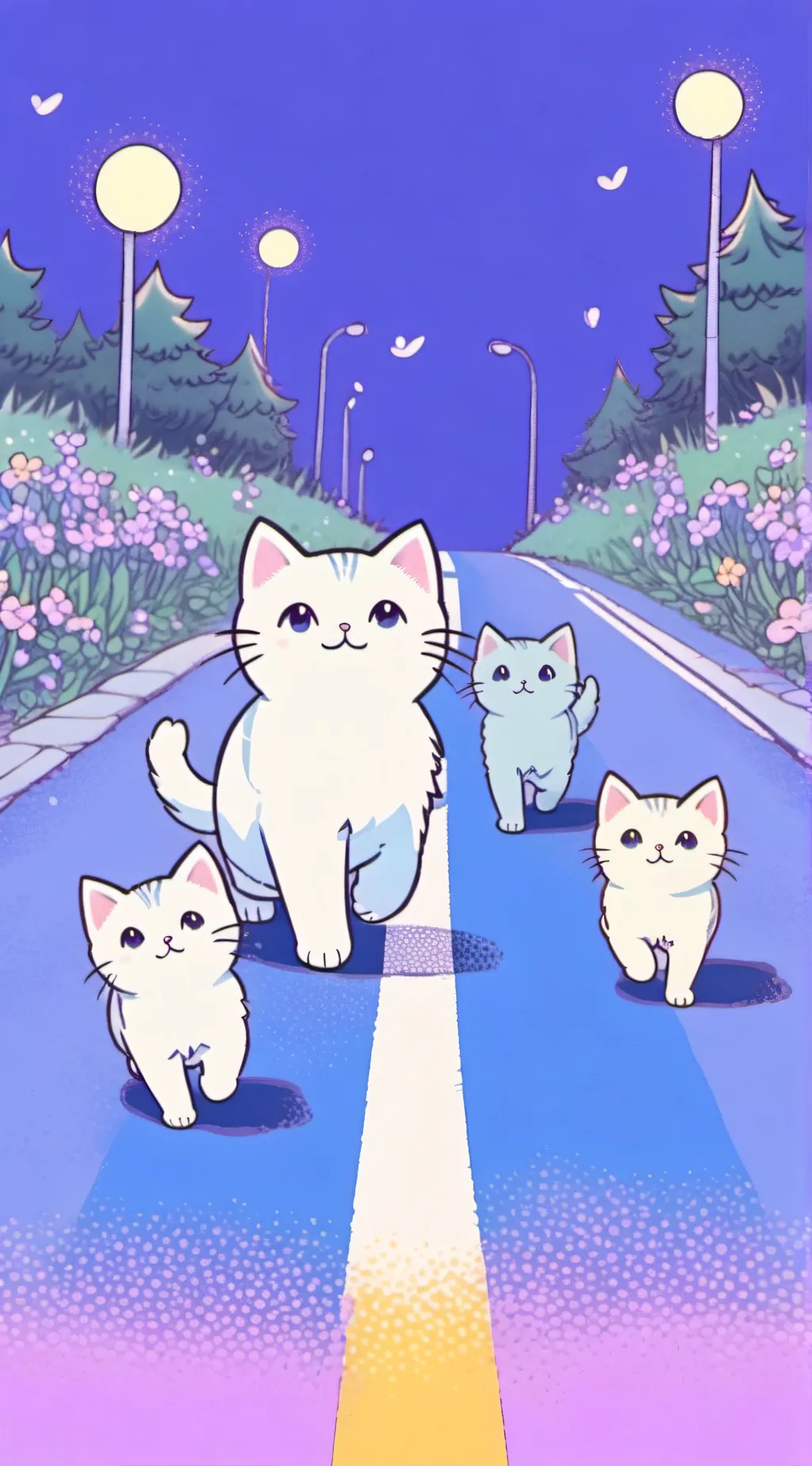 ai character: kittens and mama background