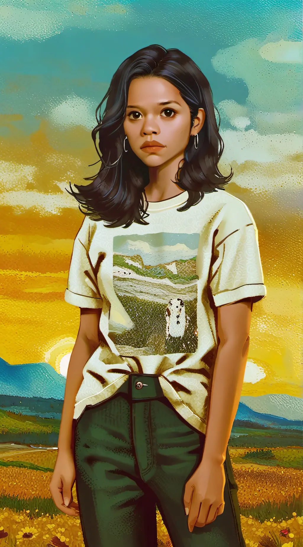 ai character: Mia (Jenna Ortega) background