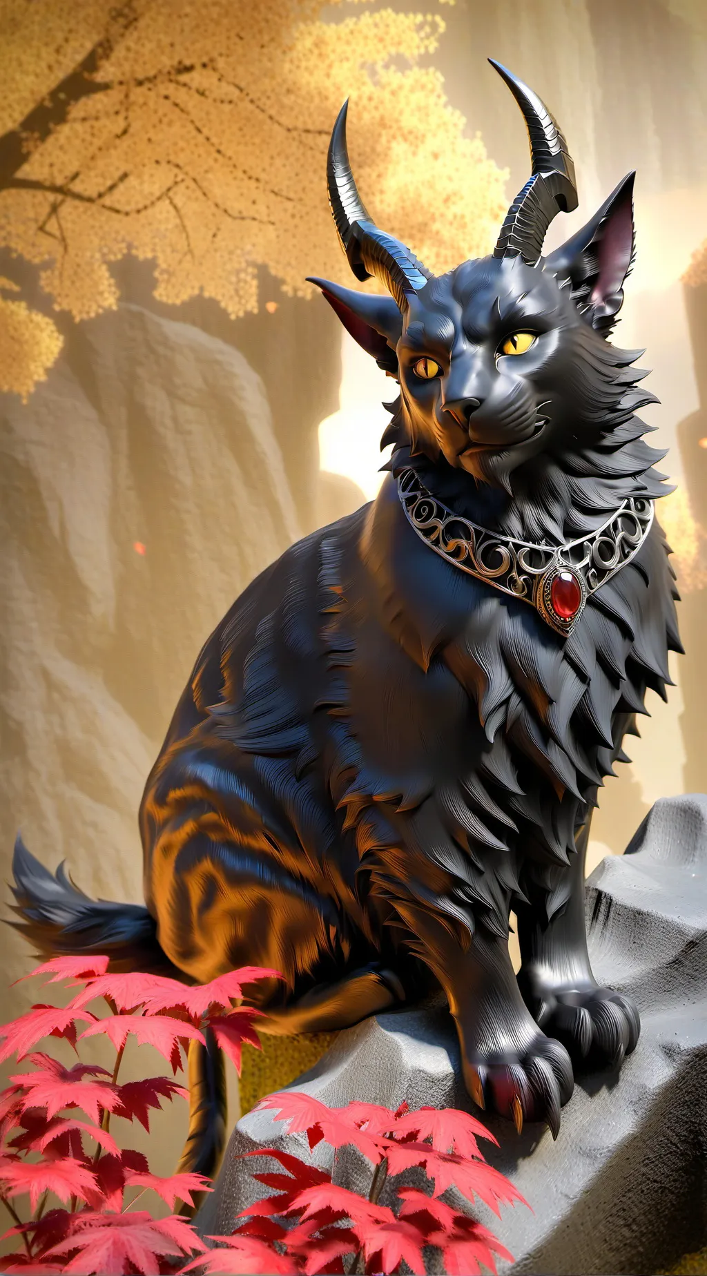 ai character: The devil cat  background