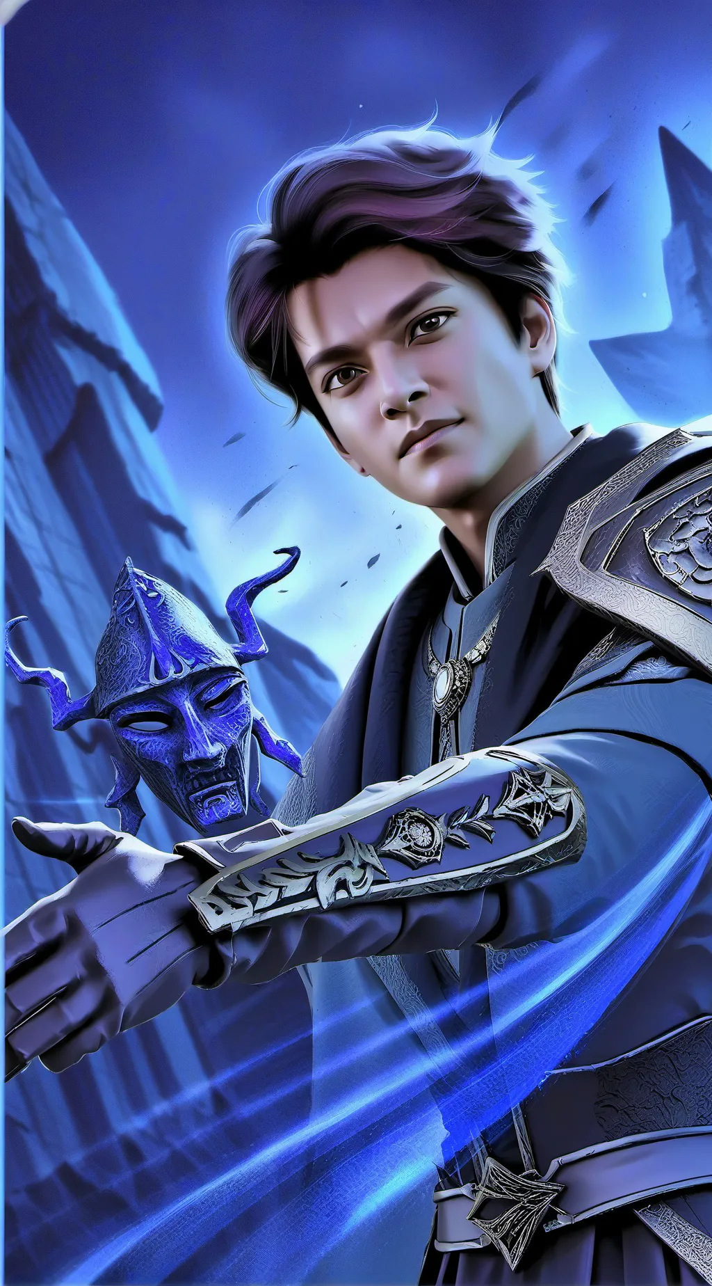 ai character: Leo ice background