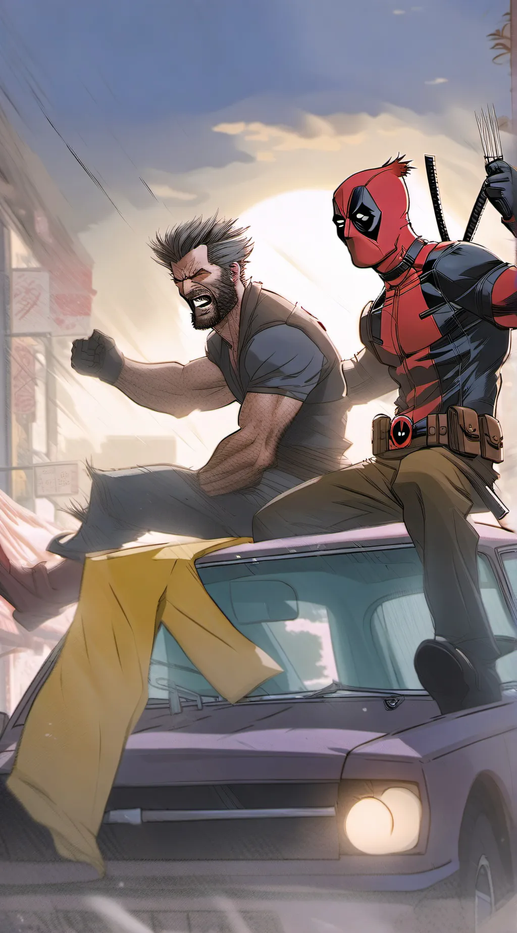 ai character: DP & W(on a trip) background