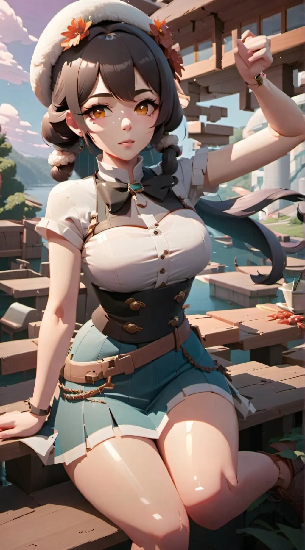 ai character: Hana Kocho  background