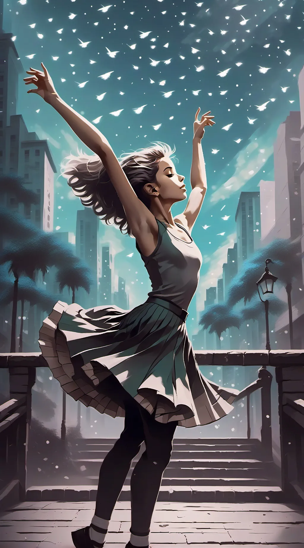 ai character: Aurora background