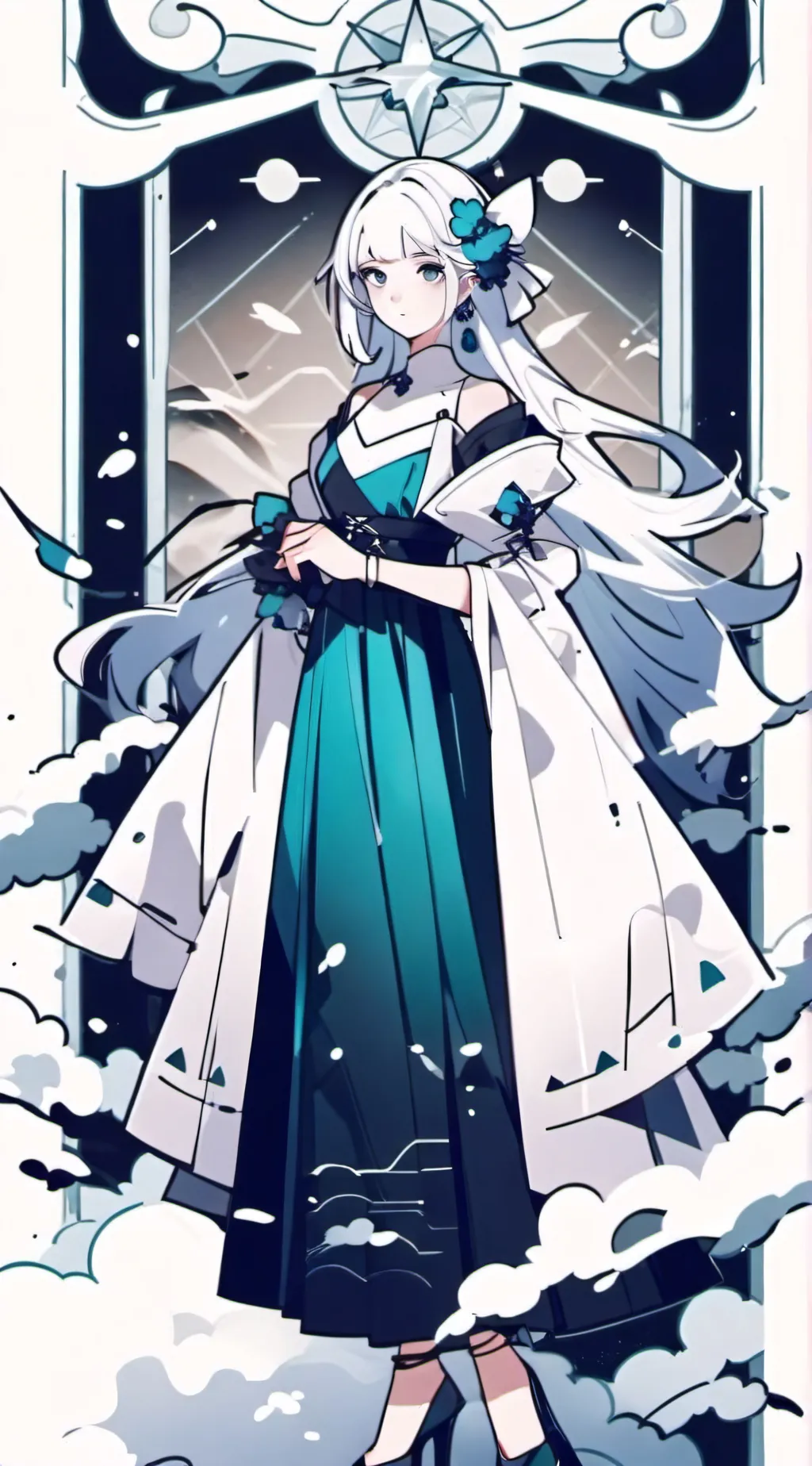ai character: queen of ice background