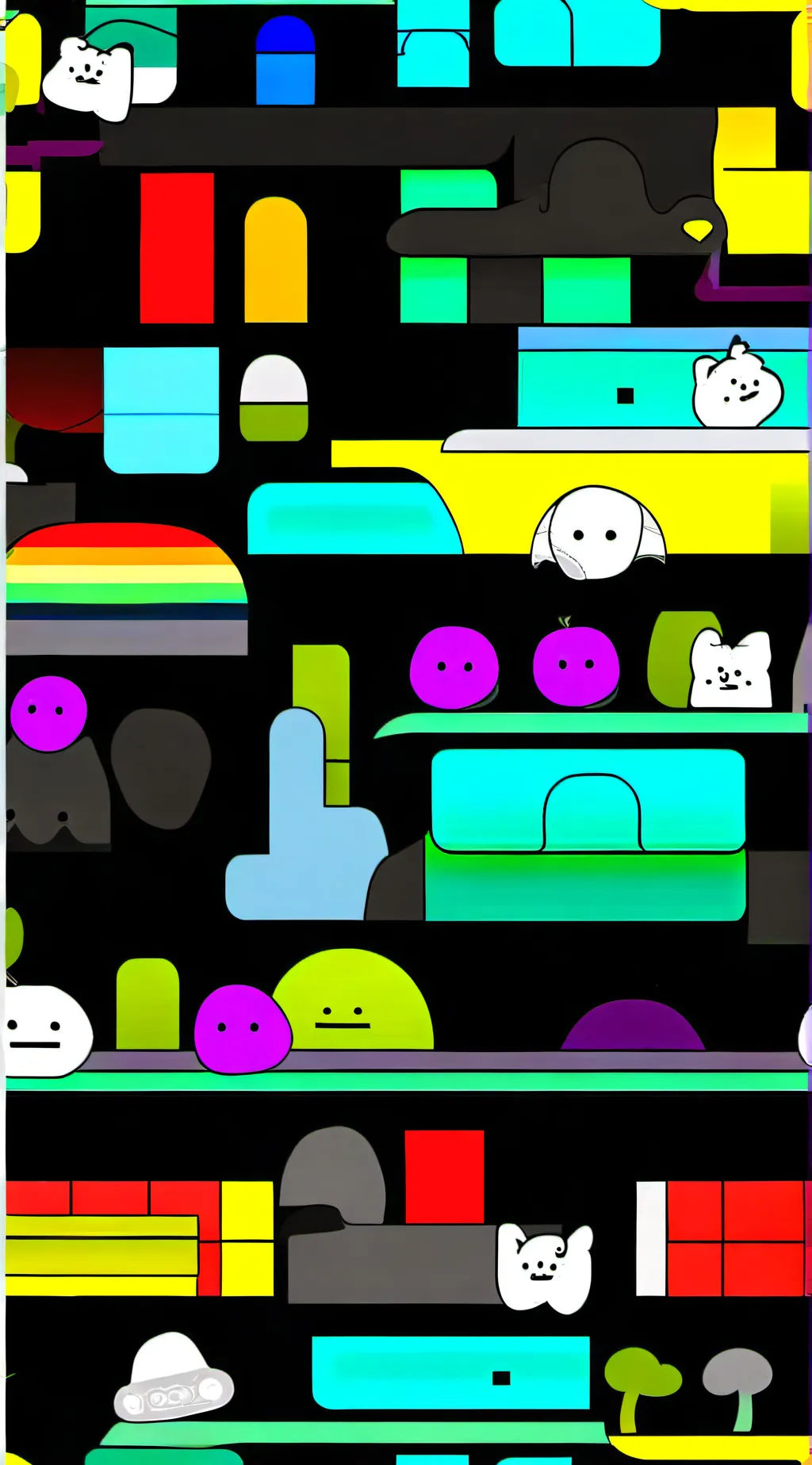 ai character: 🌈~Sprunki~◼️🎩 background