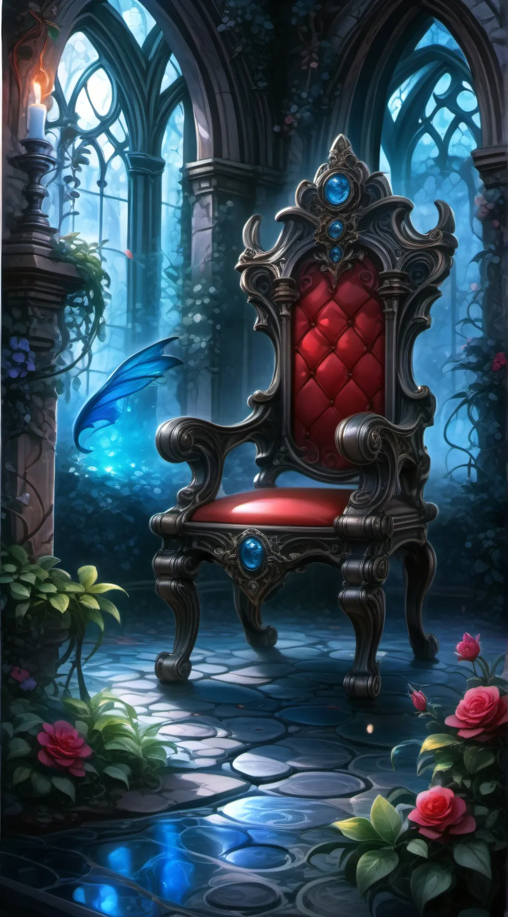 ai character: marriage by chair background