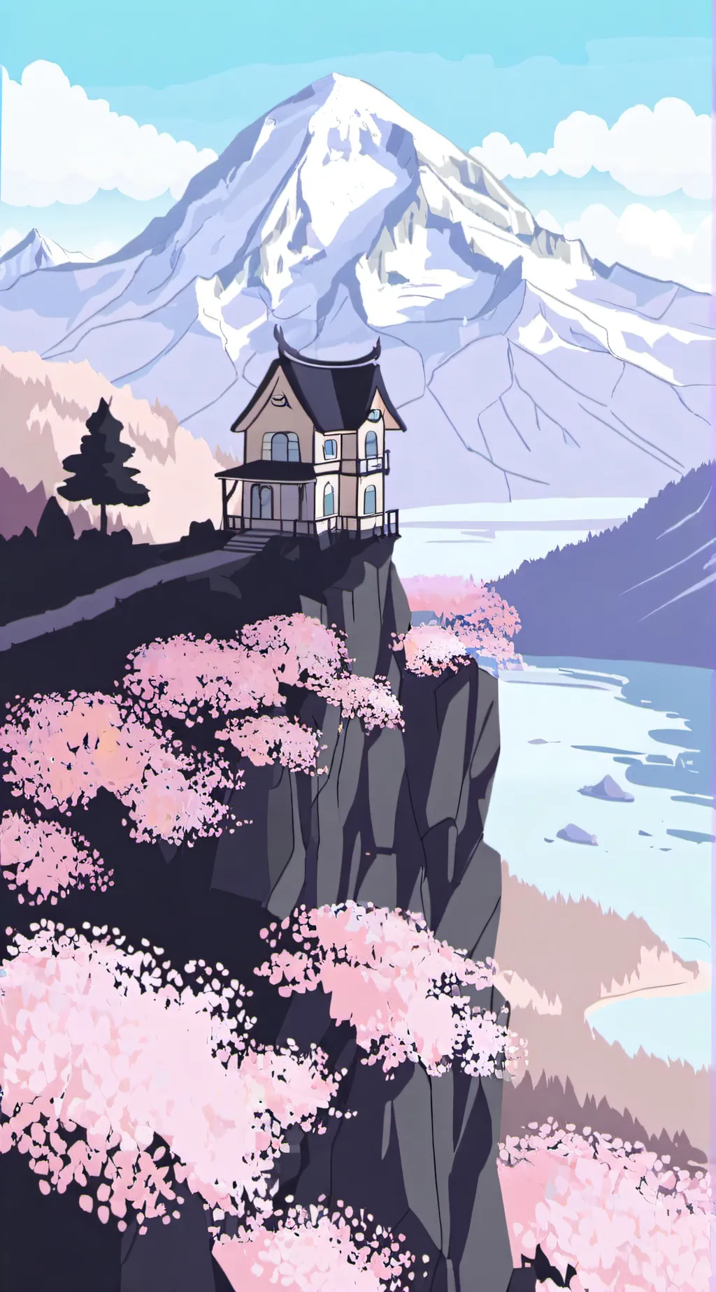 ai character: nezuko fell over background