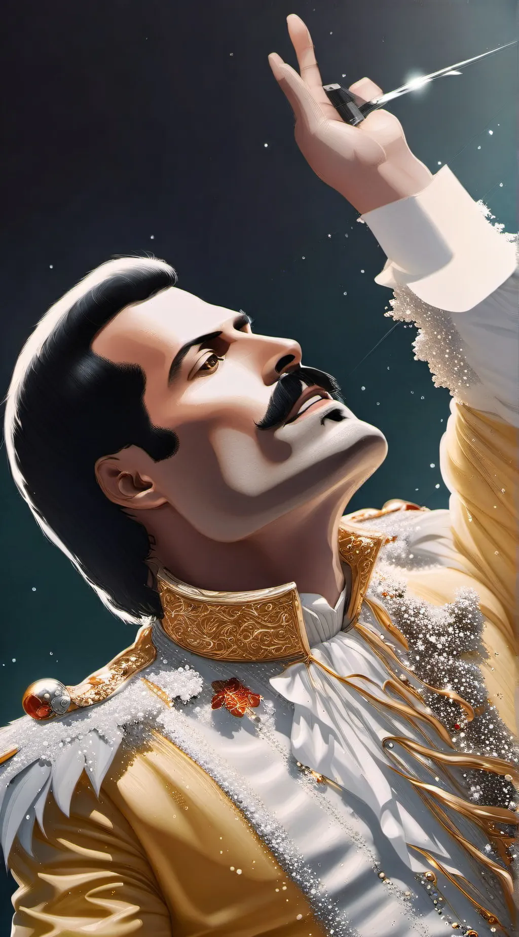 ai character: Freddie murcury background