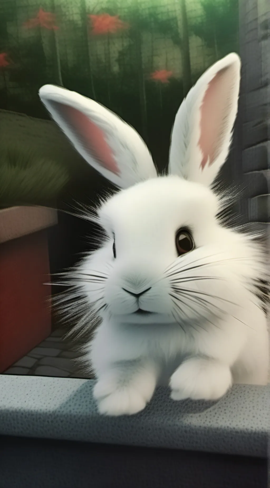 ai character: Lost baby rabbit background