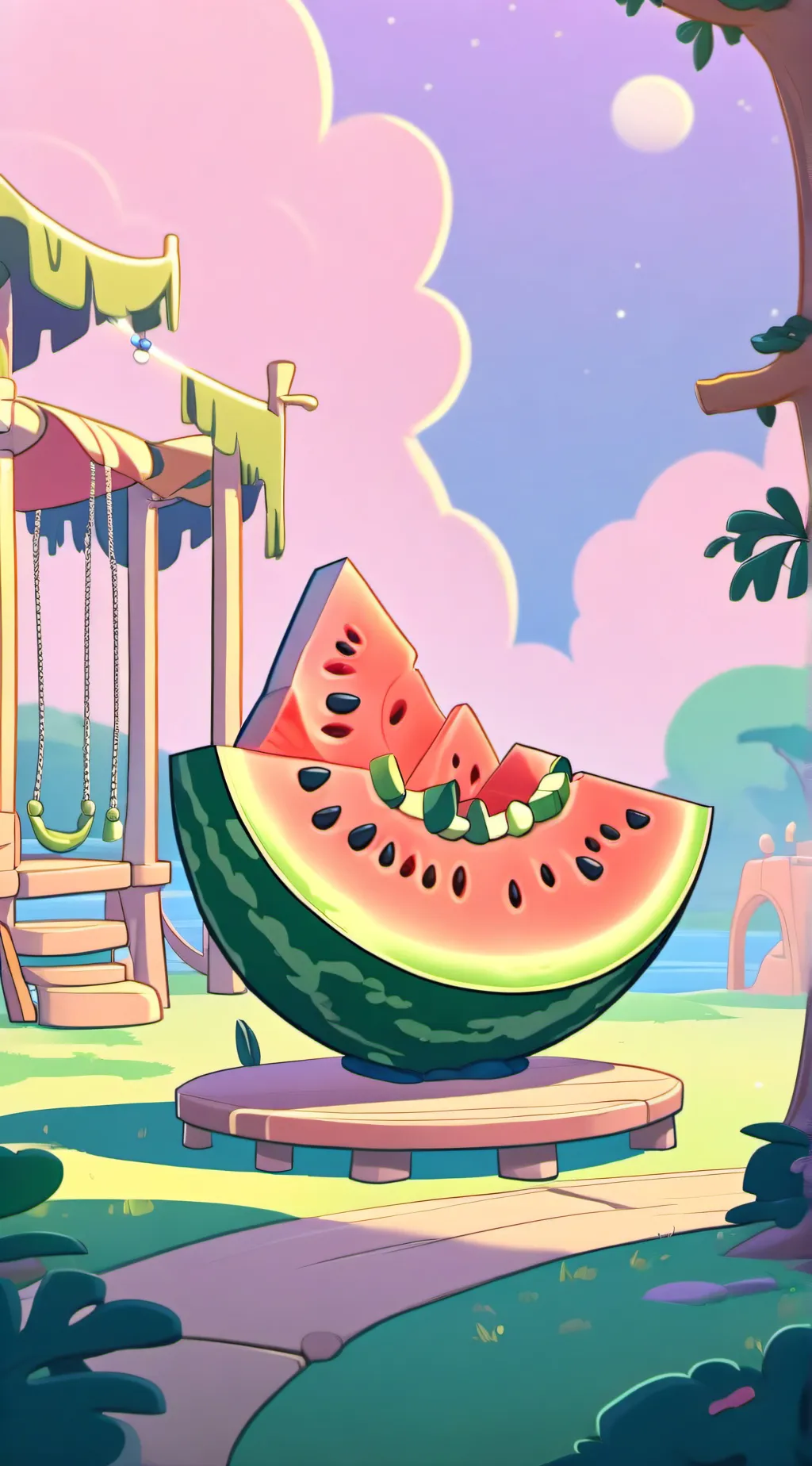 ai character: Melon playground  background