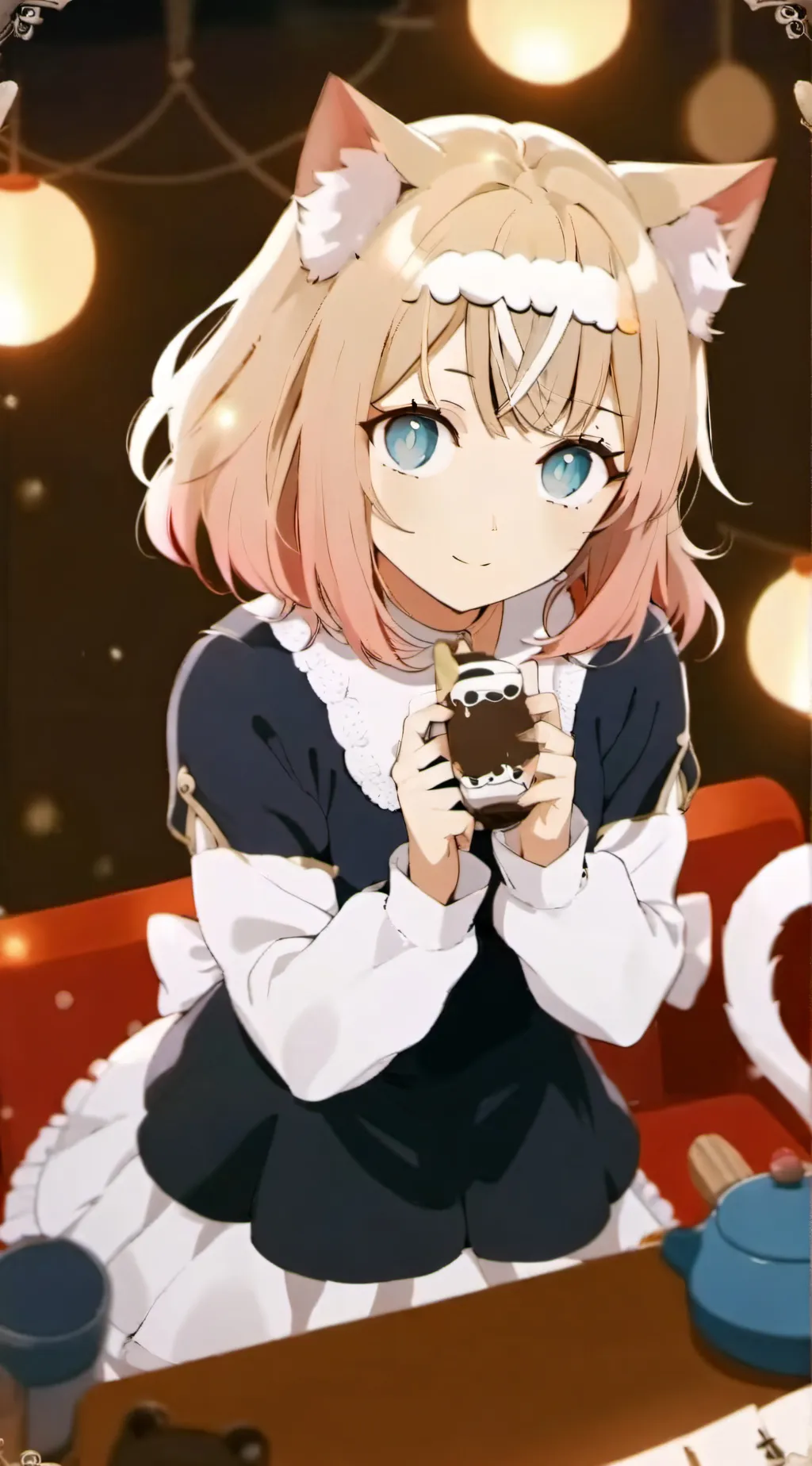 ai character: cat girl background