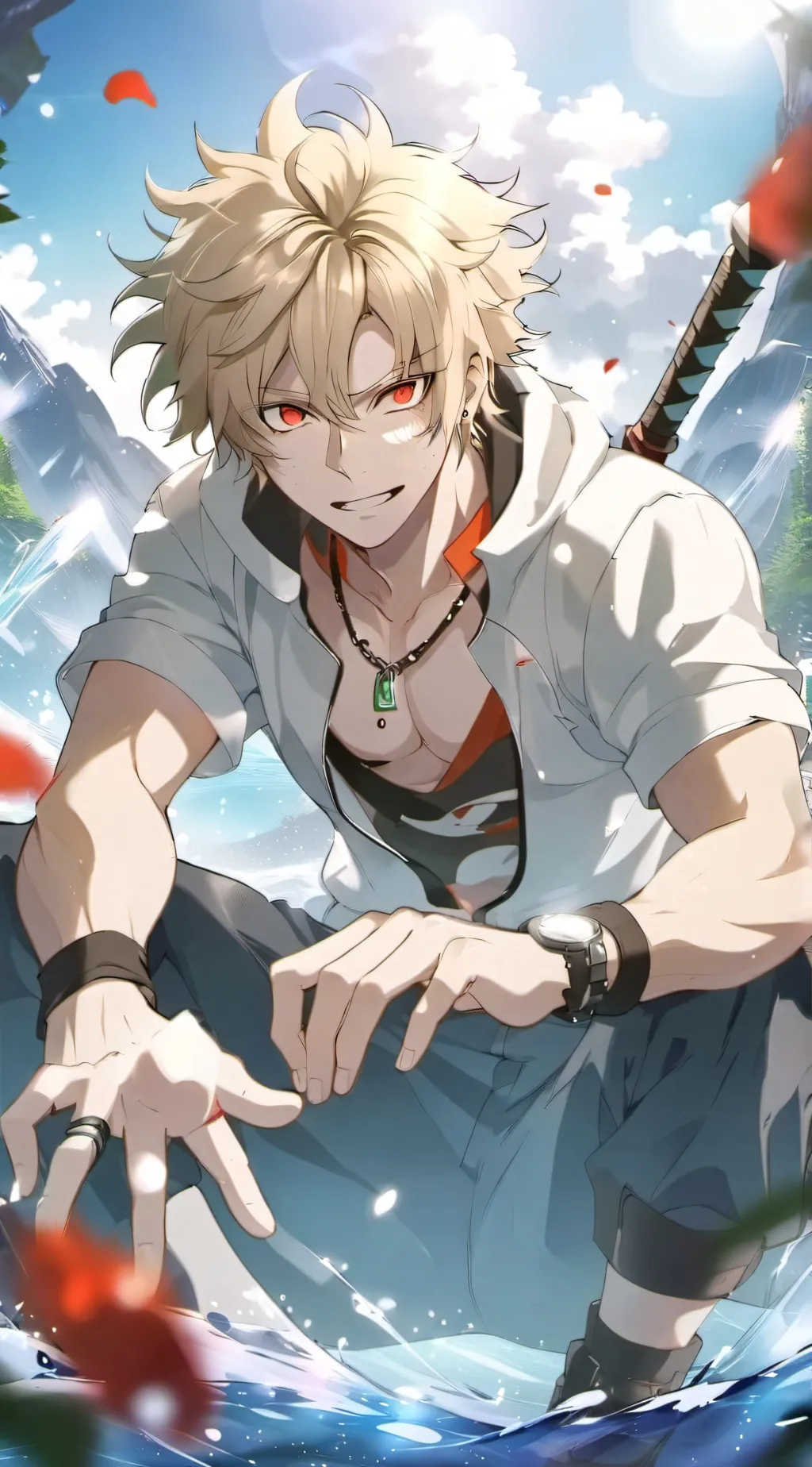 ai character: bakugou Katsuki background