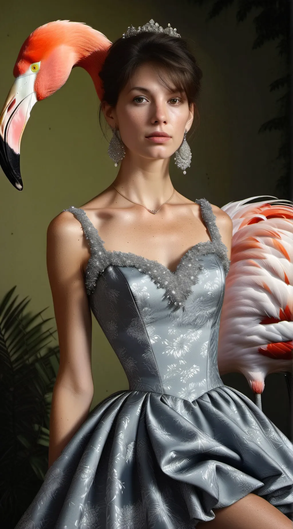 ai character: Flamingo background