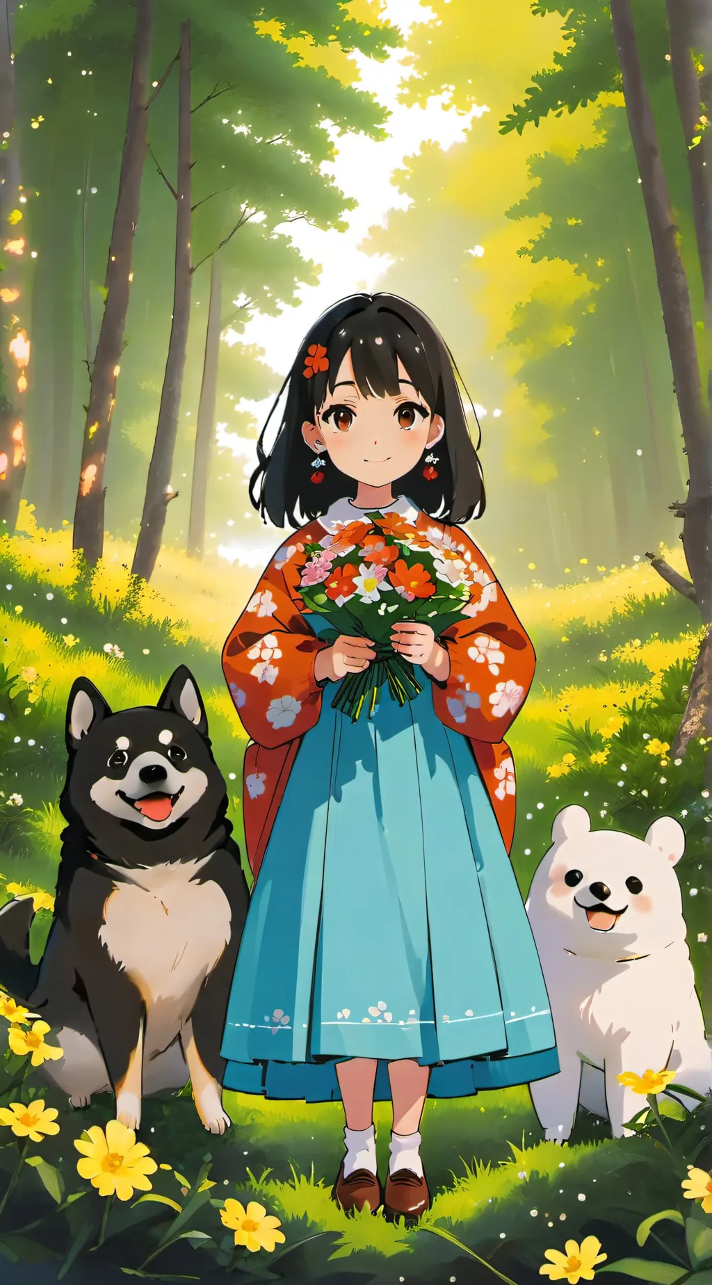 ai character: flower  background