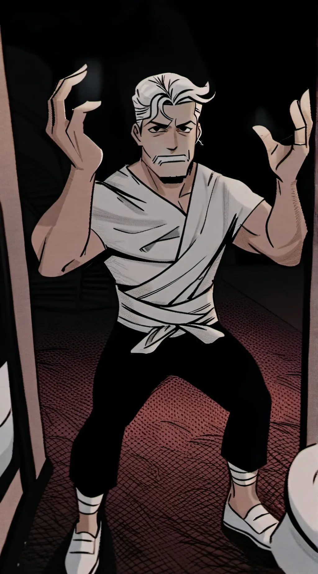 ai character: Toilet paper man background