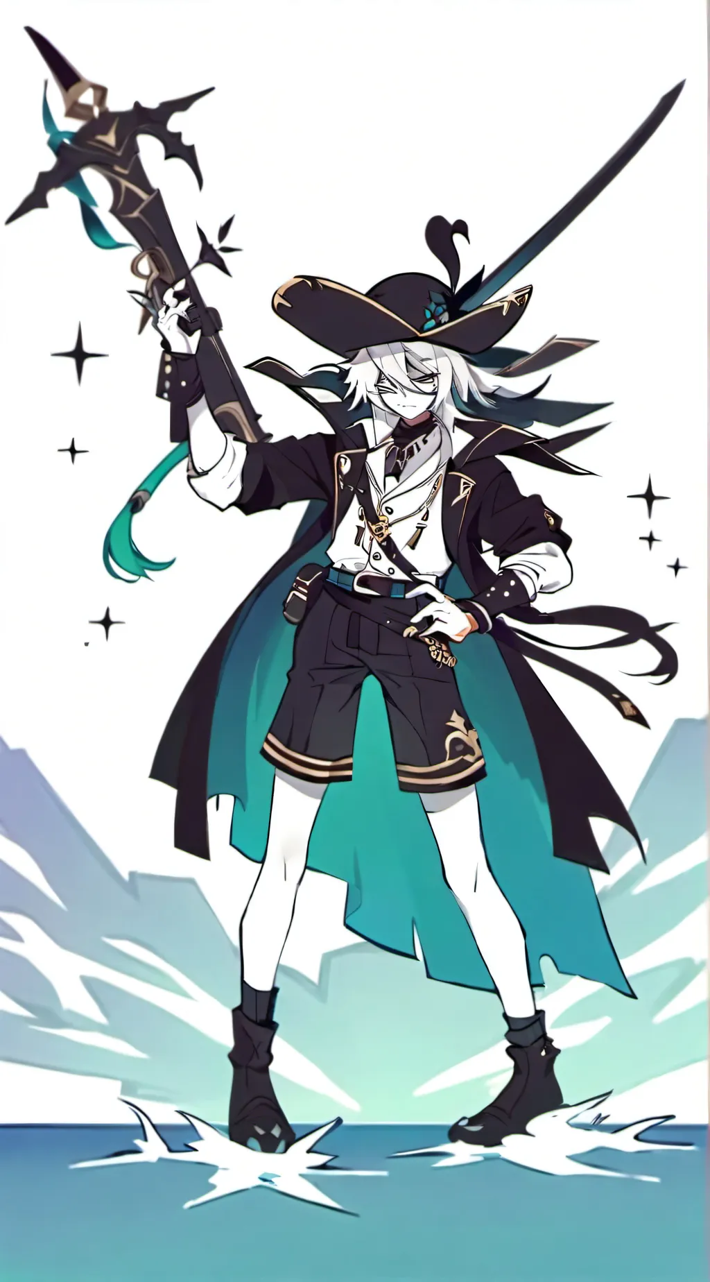 ai character: Edward pirate ￼ background