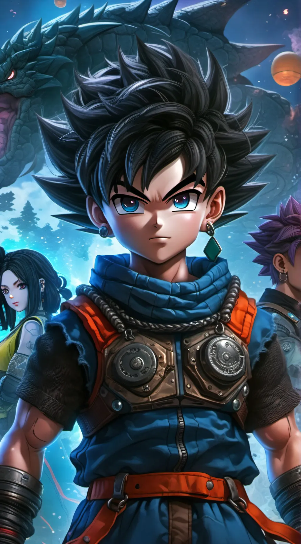 ai character: apex x dragon ball background
