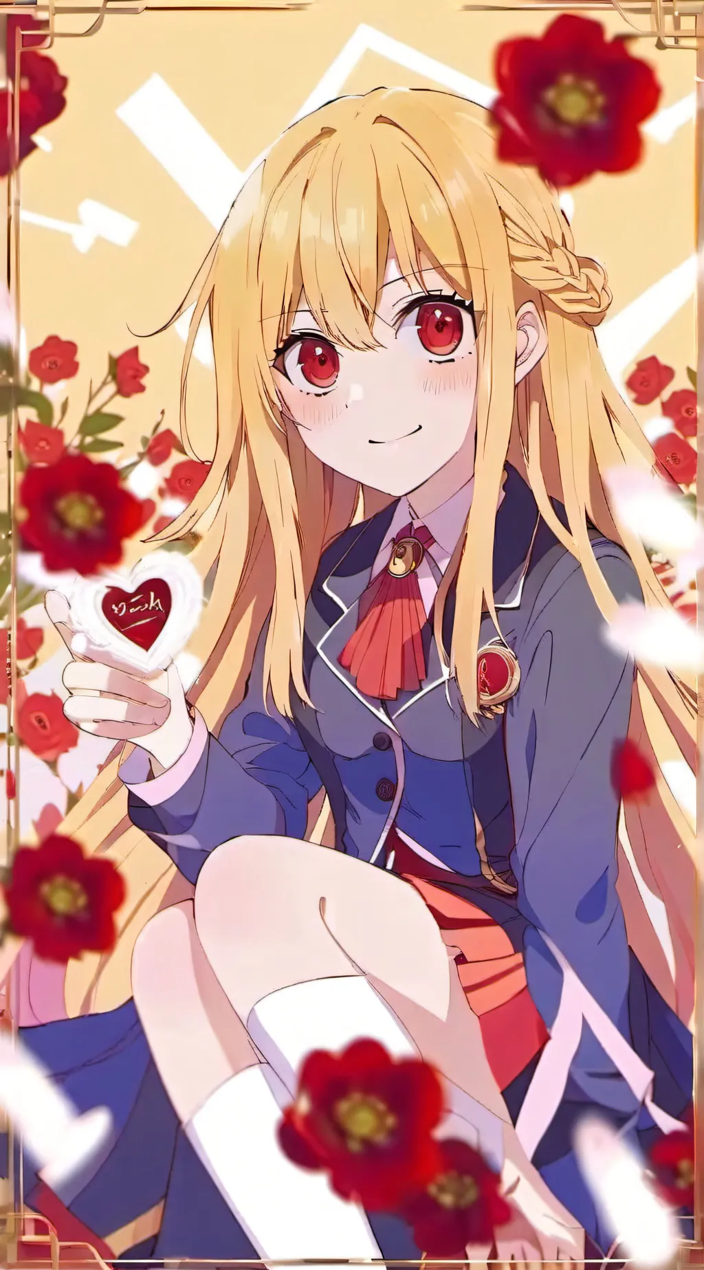 ai character: Mha xruby and aqua background