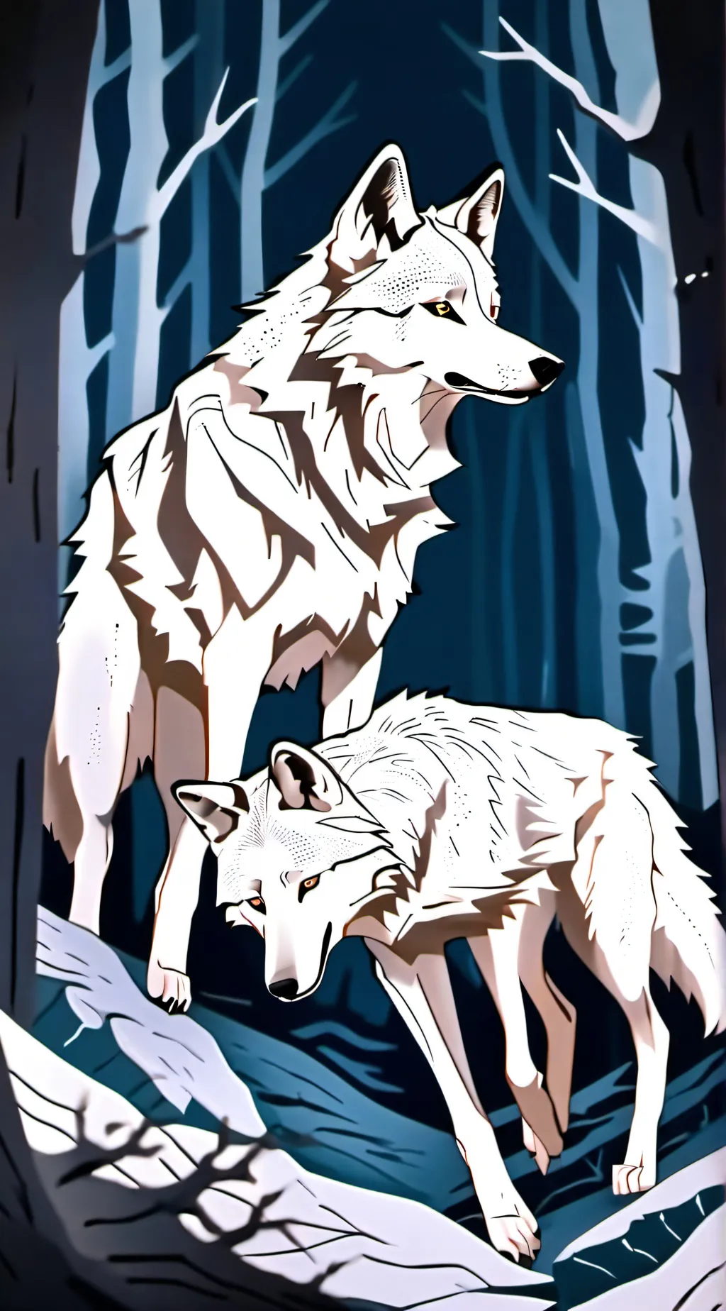 ai character: luna and promo background