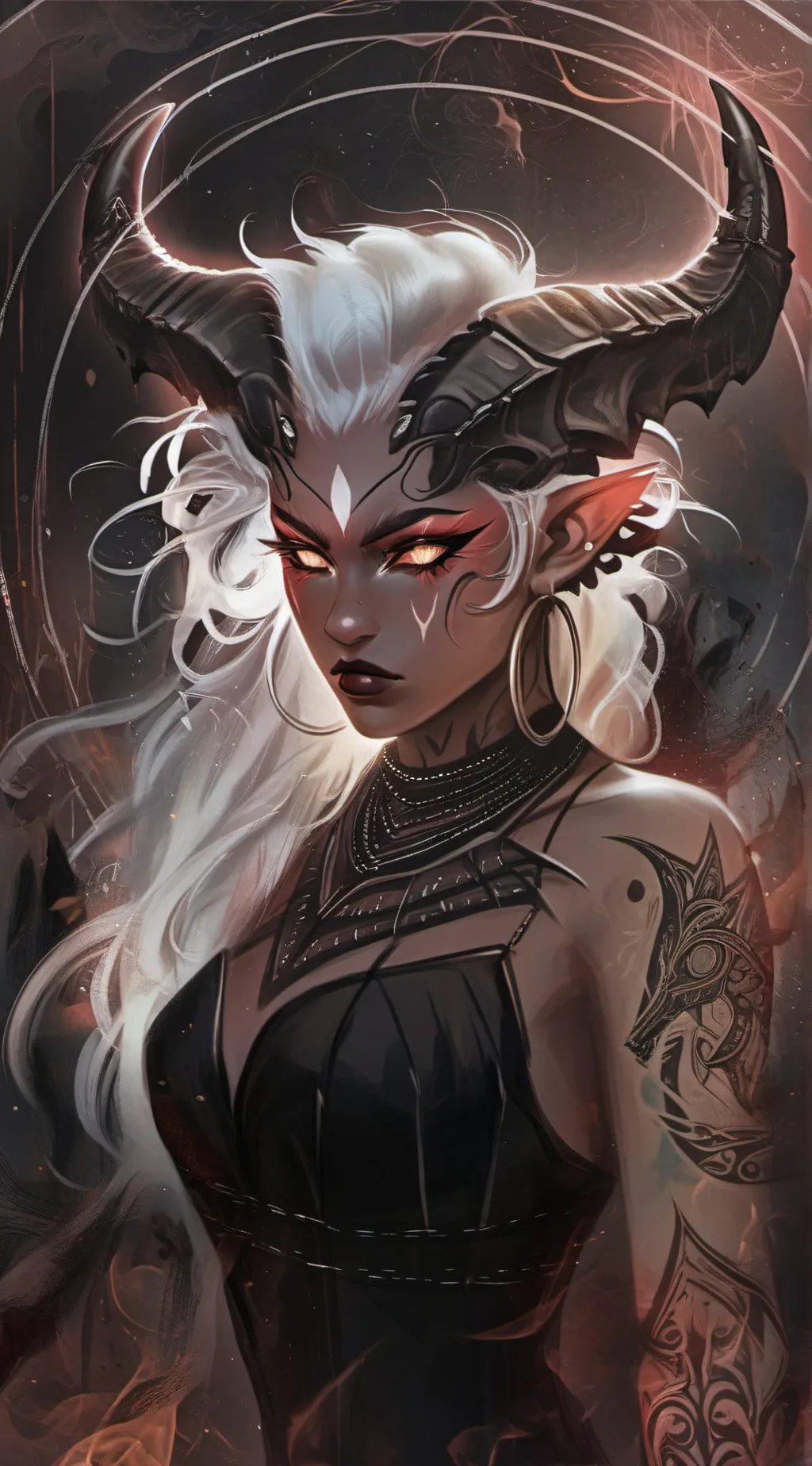 ai character: Lyris Darkflame  background