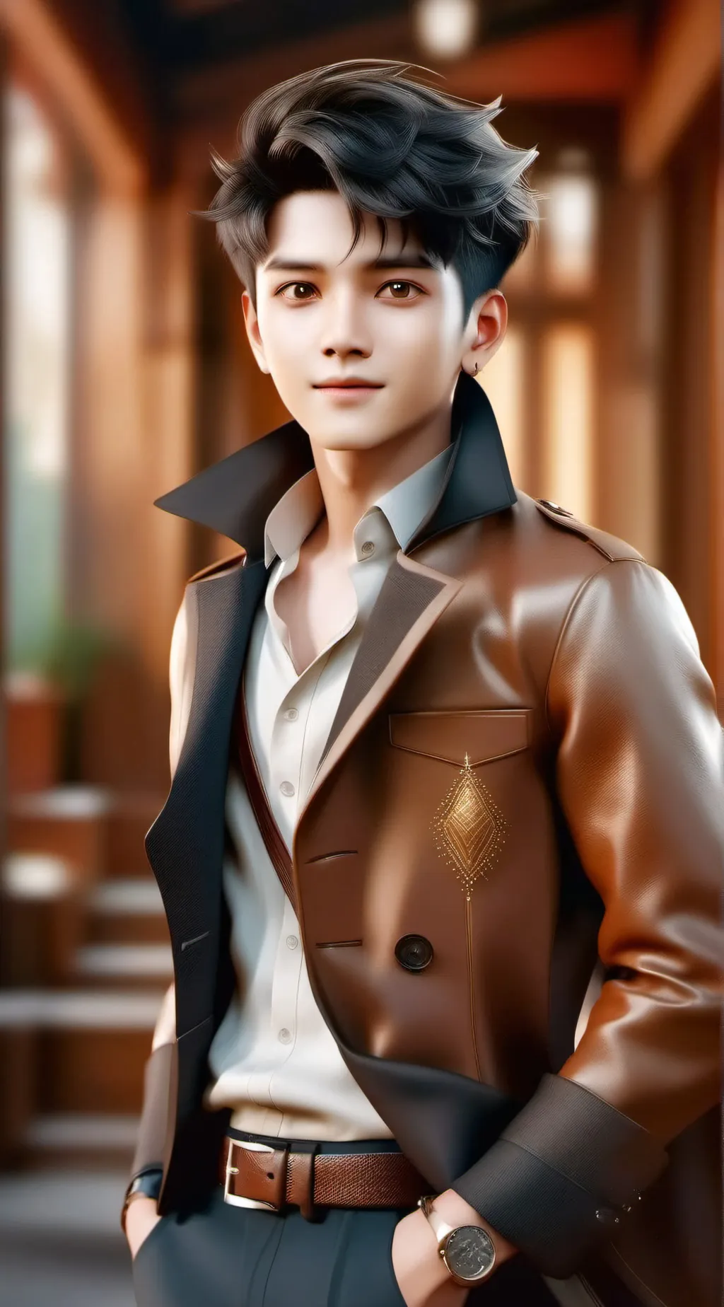 ai character: Mr Smiley.  background