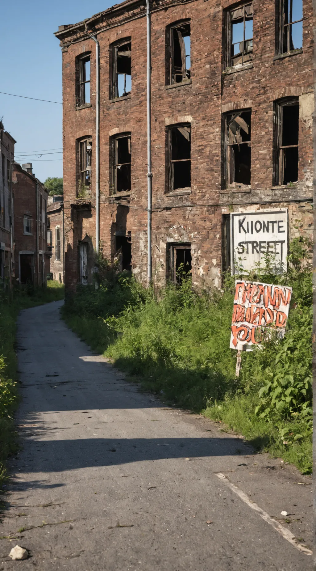 ai character: abandoned street  background