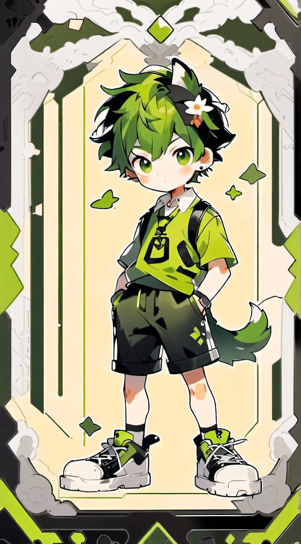 ai character: green Hunter background