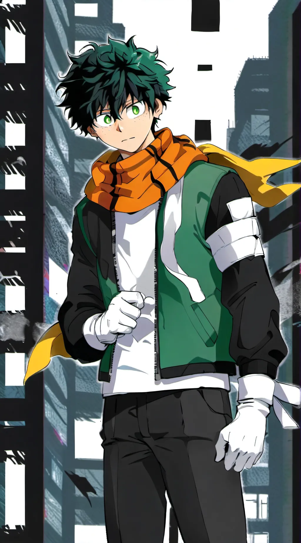 ai character: vigilante Deku background