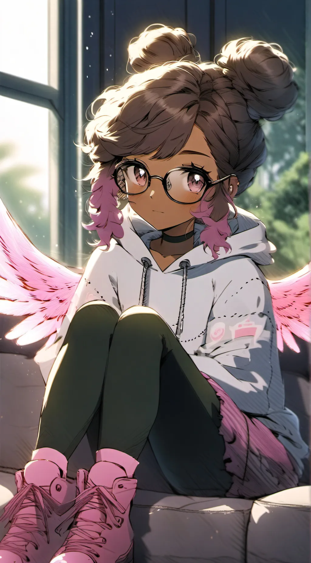 ai character: Quin and M comfort background