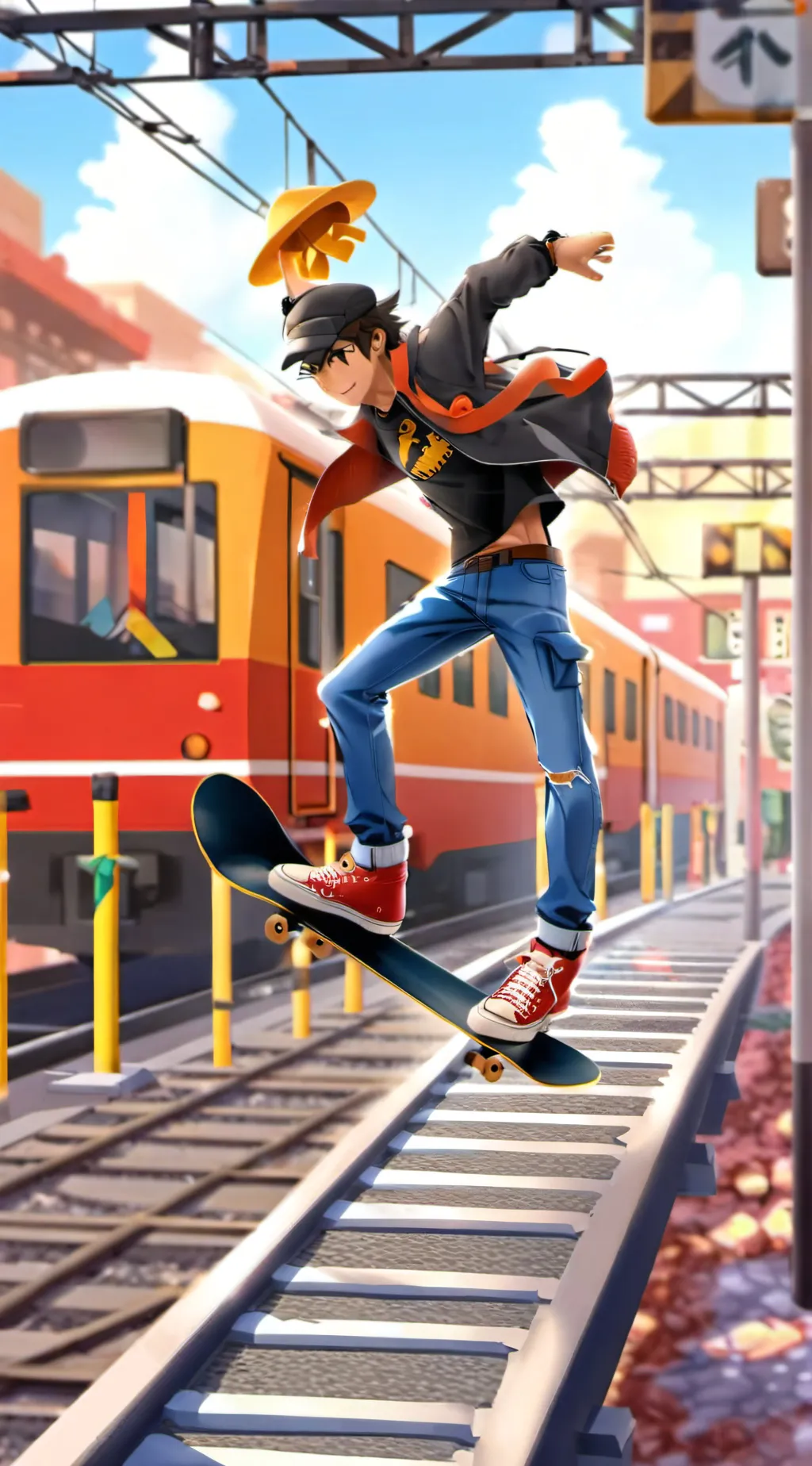 ai character: subway surfers background