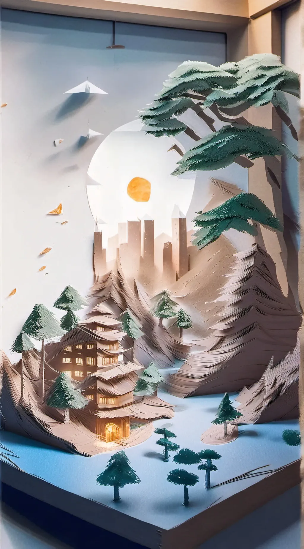 ai character: paper world background