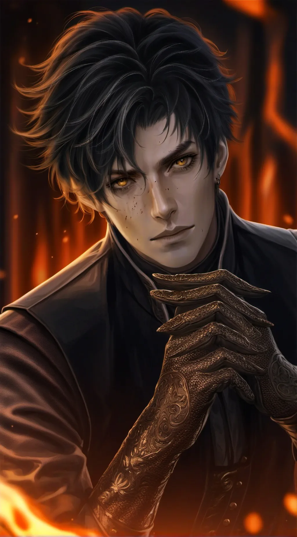 ai character: Grim background