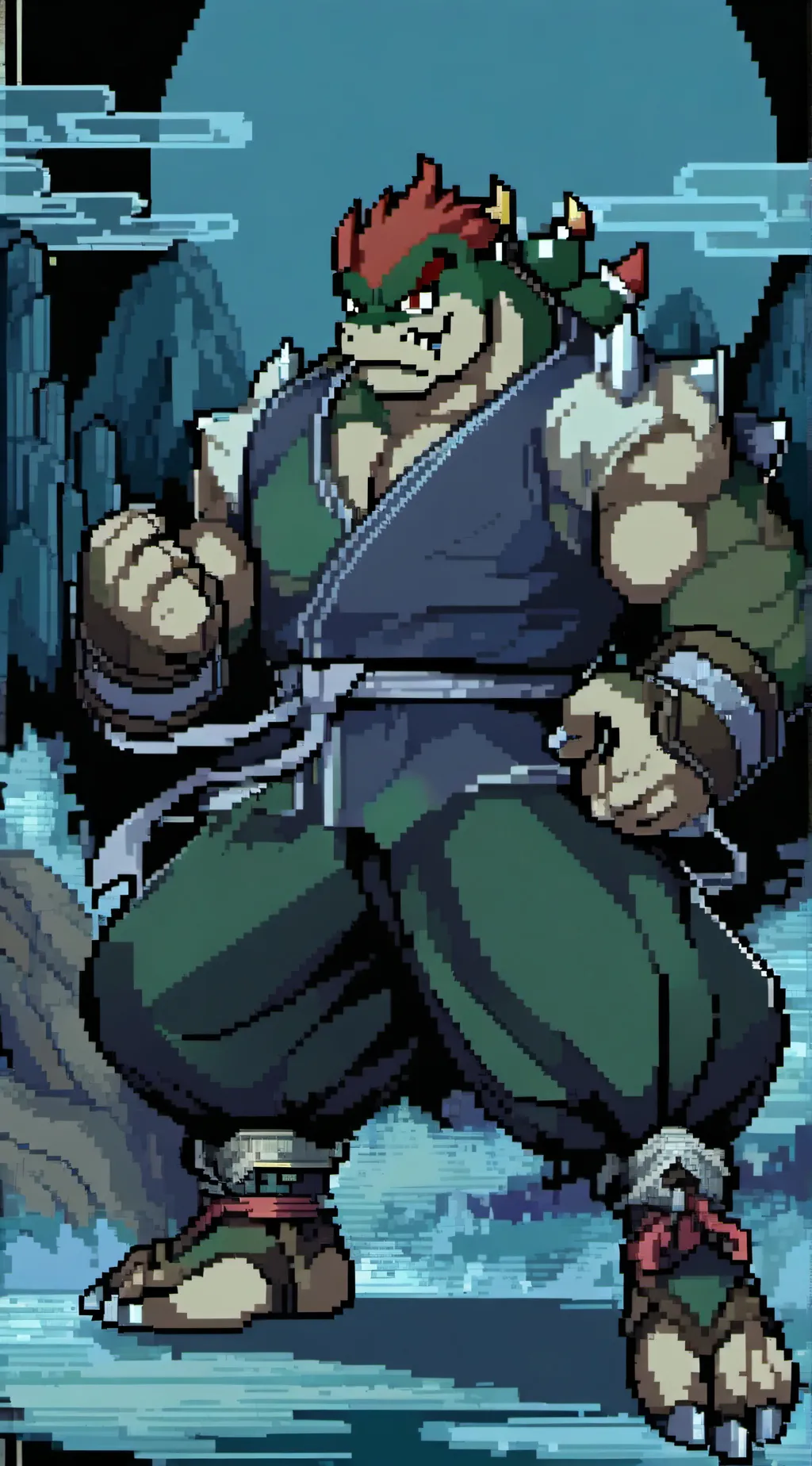 ai character: kungfu Bowser  background