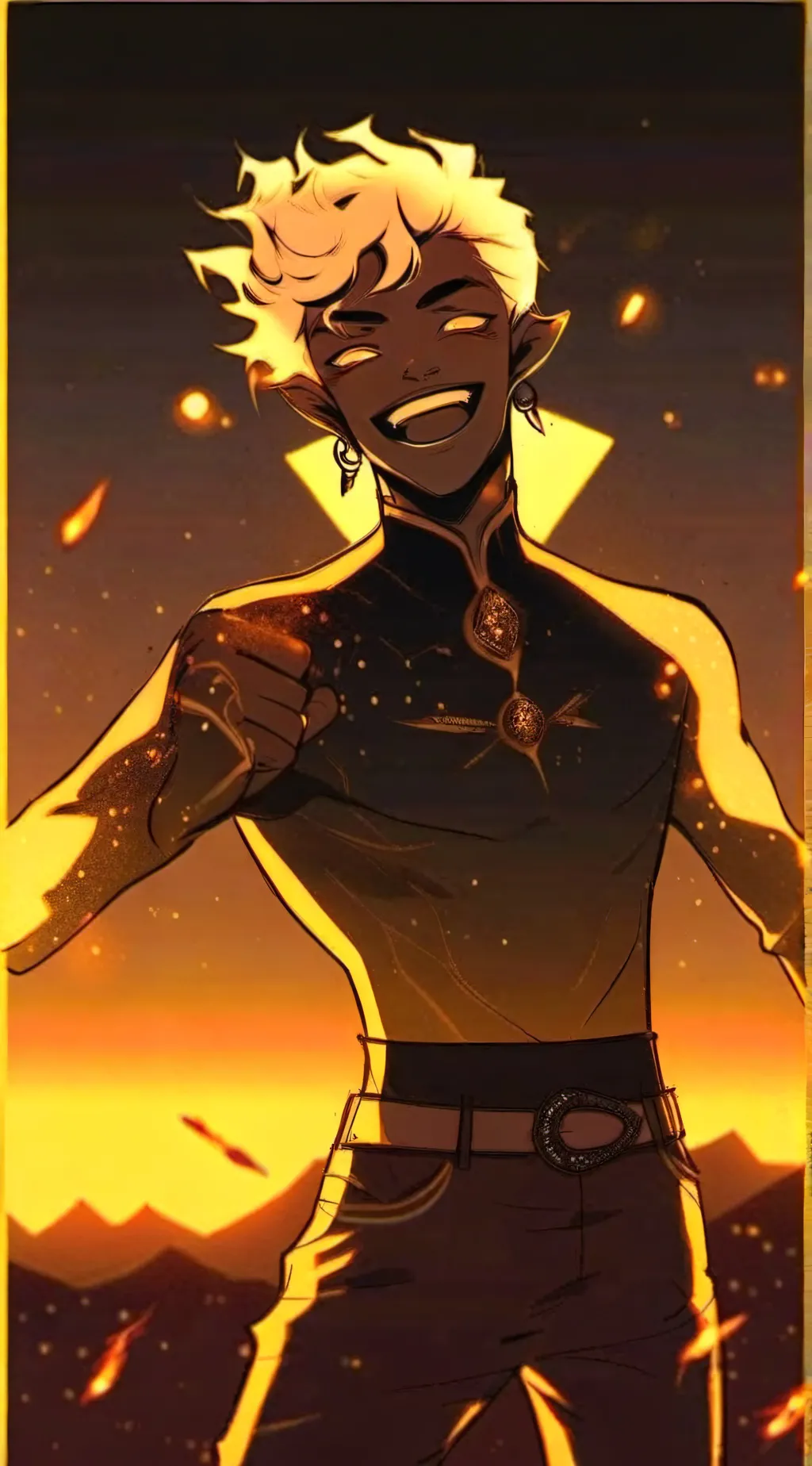 ai character: Mikey (fire power) background