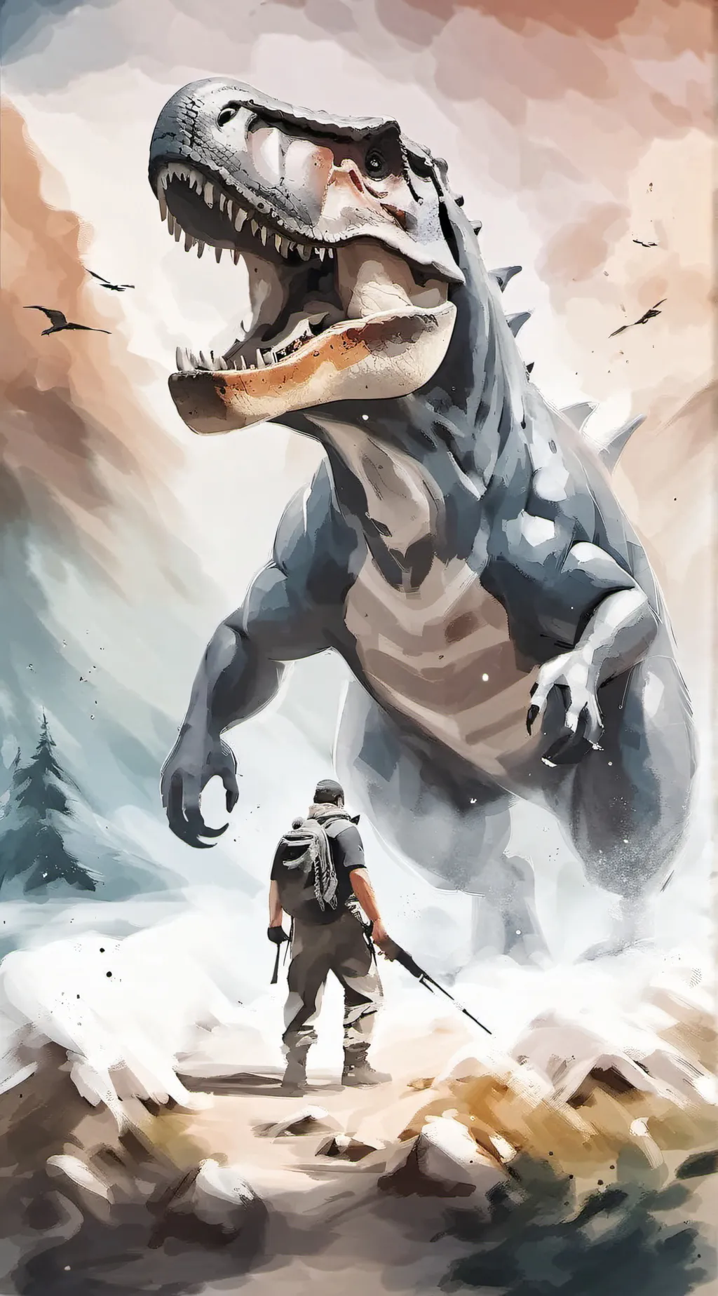 ai character: EW ITS DINO GAY background