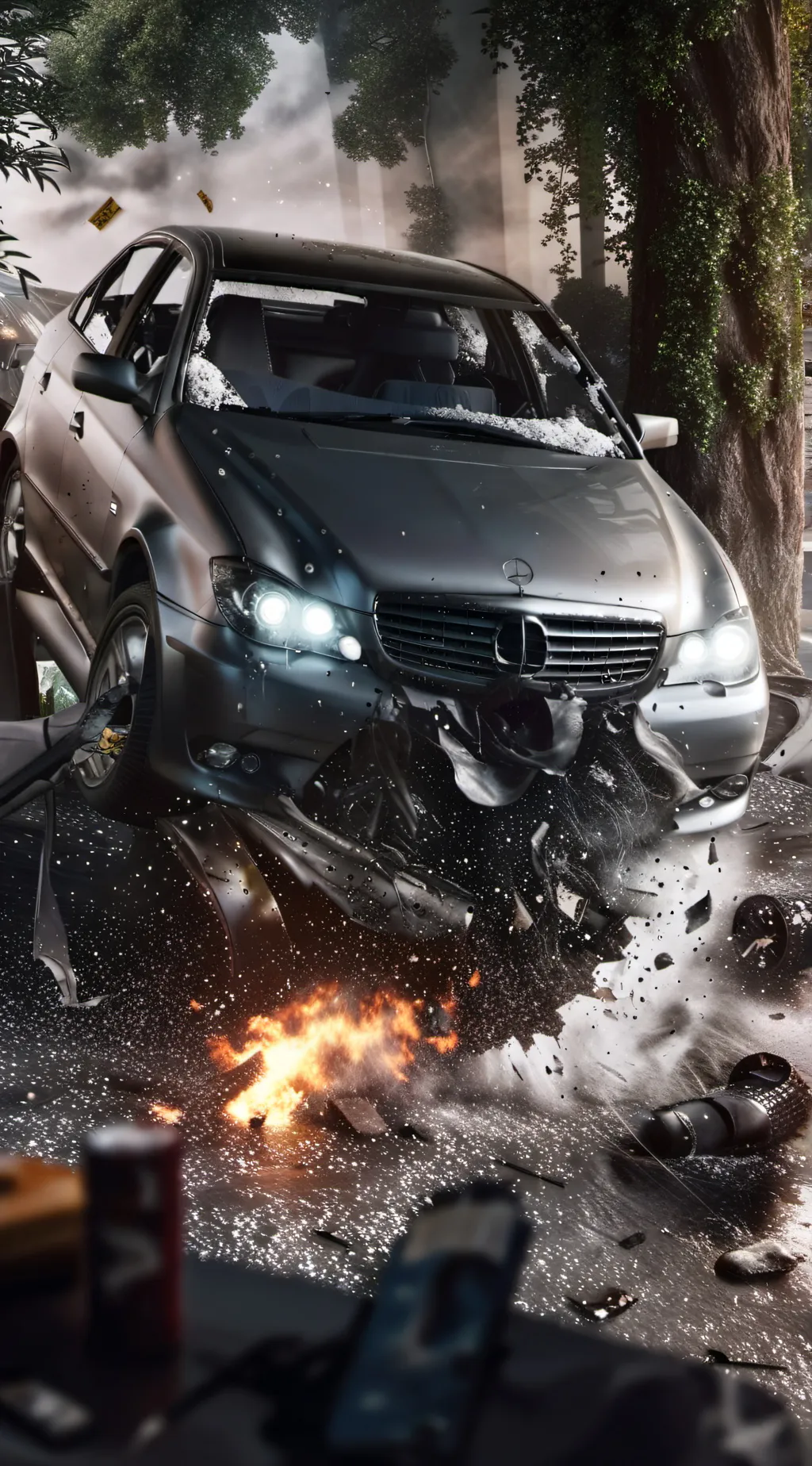 ai character: the boys car crash background