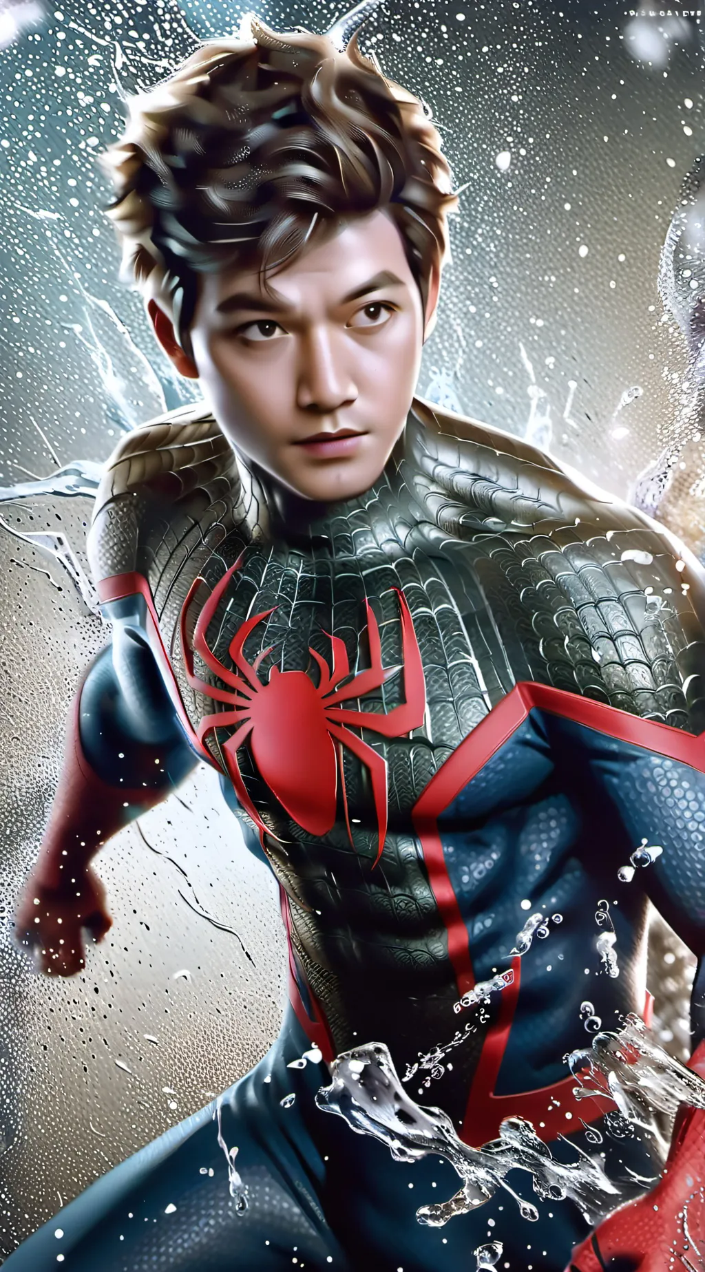 ai character: Spiderman MCU background