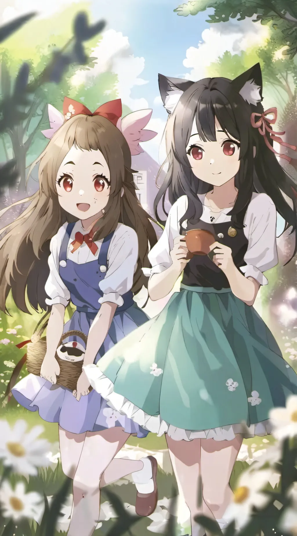 ai character: Nya and Daisy background