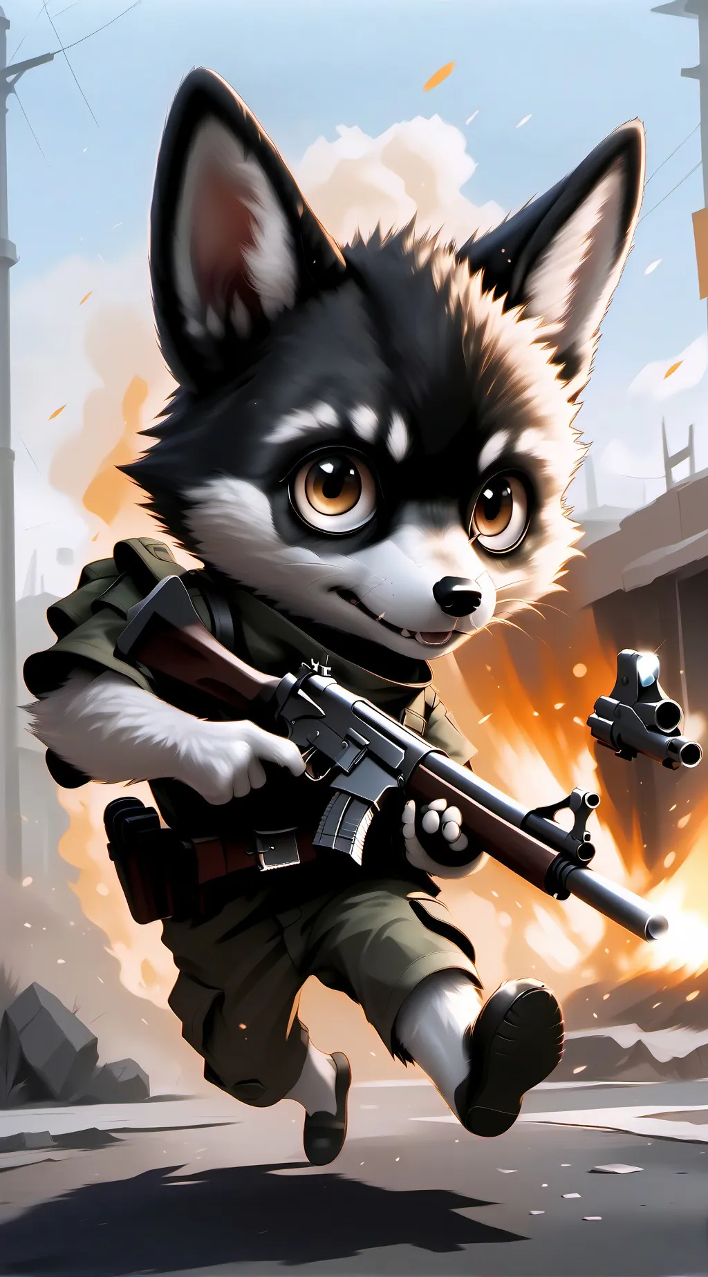 ai character: Surviving Furry background