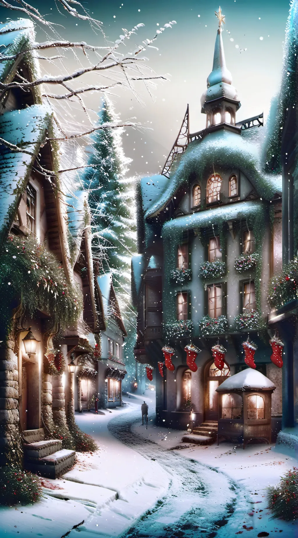 ai character: Christmas Town background