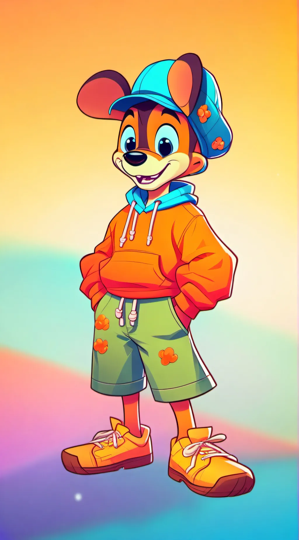 ai character: Orange furry background