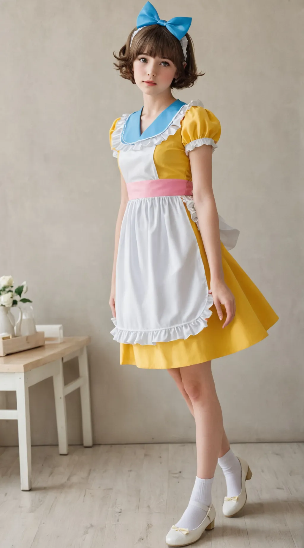 ai character: Pomni as a doll background