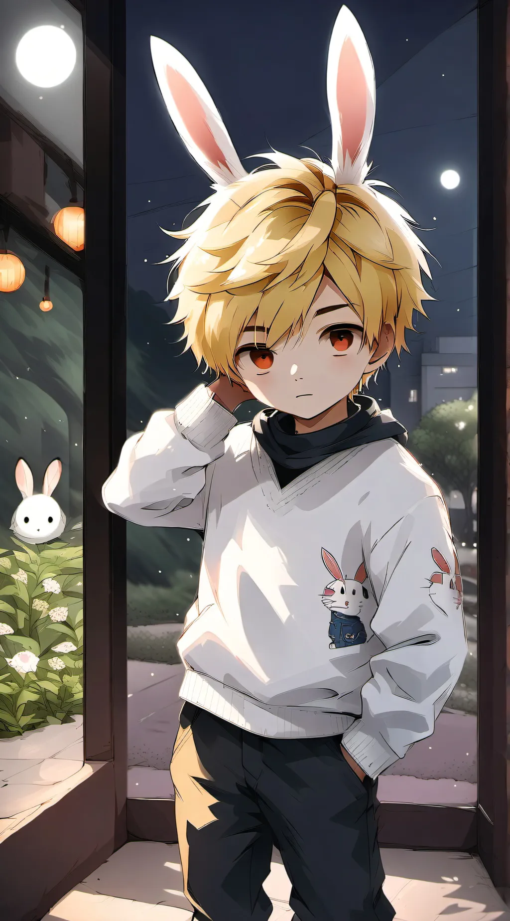 ai character: bunny boy background