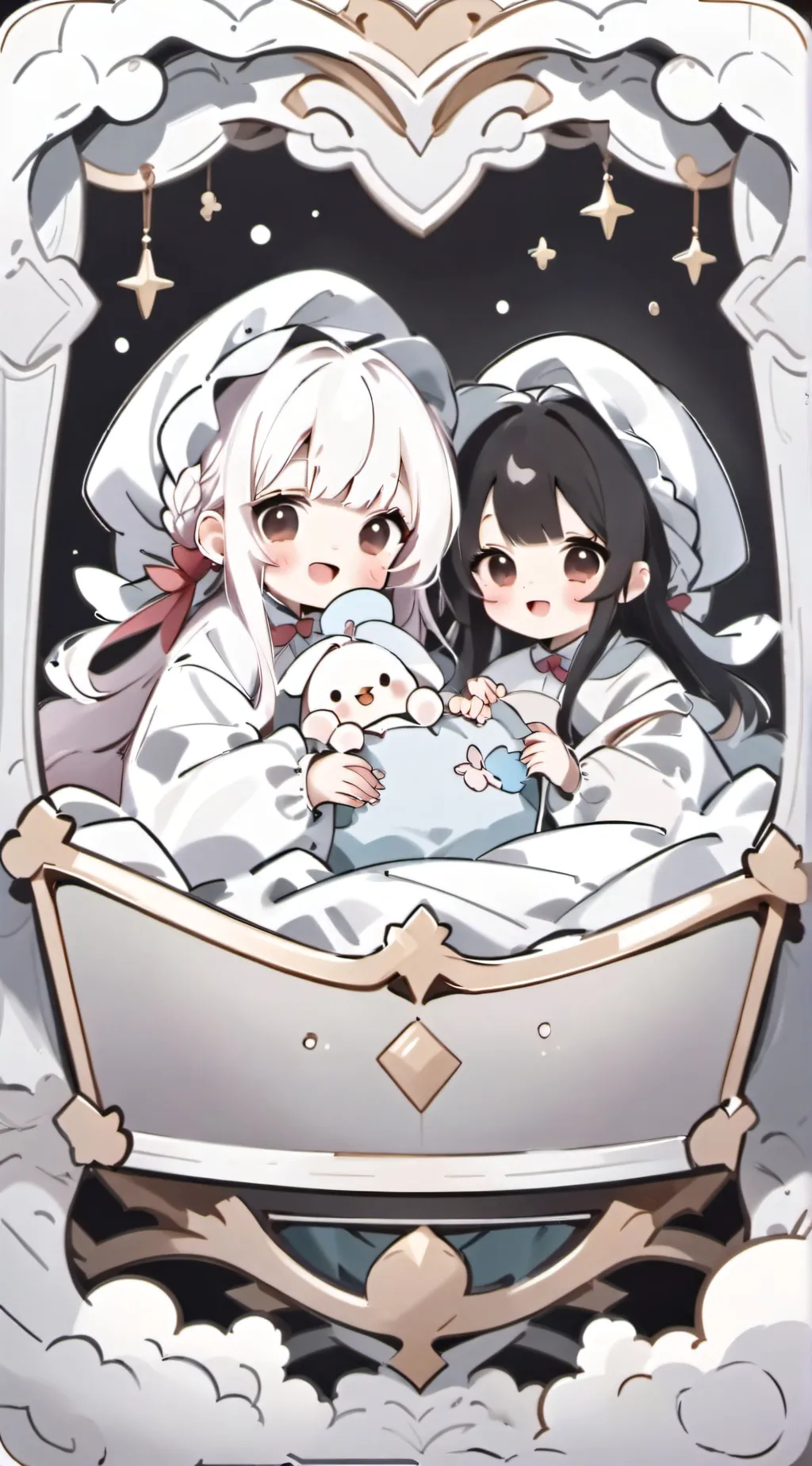 ai character: 2 little sisters background