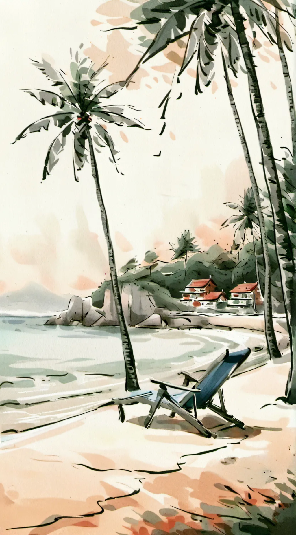 ai character: KNY go to a beach background